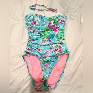 Lilly Pulitzer Layne Resort White Sway With Me One Piece Swimsuit size 2